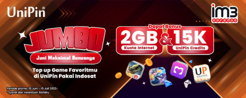 JUMBO – Juni Maksimal Bonusnya Pakai Indosat di UniPin!